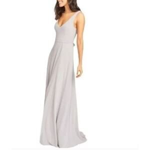 Show Me Your Mumu Jenn Maxi Dress Dove Grey Chiffon Sz Medium Bridal Bridesmaid